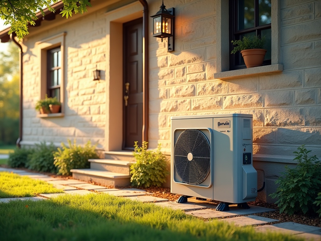 A heat pump installation beside a historic Chester County farmhouse — professional HVAC service and installation in Mendenhall PA